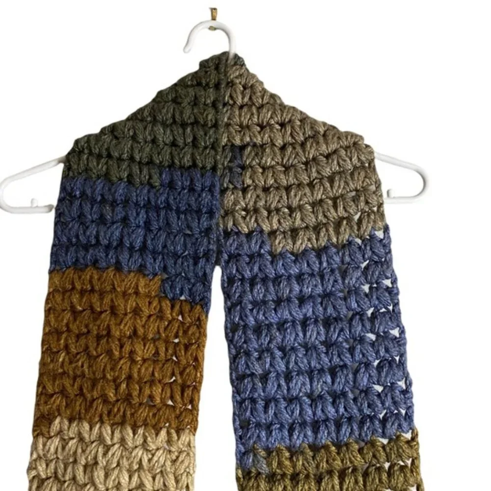 Ultra Soft Color Block Knit Scarf